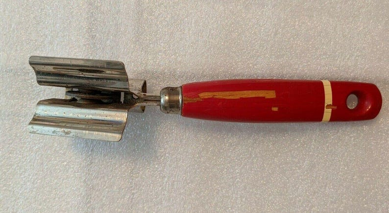 VINTAGE EKCO USA 7" Kitchen Utensil Knife Sharpener with Red Wood Handle image 8