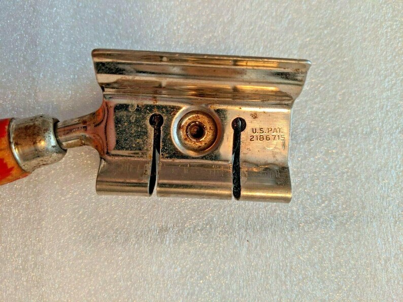 VINTAGE EKCO USA 7" Kitchen Utensil Knife Sharpener with Red Wood Handle image 6