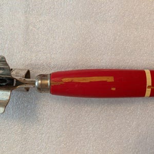 VINTAGE EKCO USA 7" Kitchen Utensil Knife Sharpener with Red Wood Handle image 9
