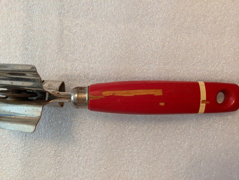 VINTAGE EKCO USA 7" Kitchen Utensil Knife Sharpener with Red Wood Handle image 9