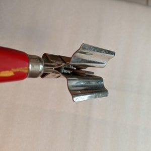 VINTAGE EKCO USA 7" Kitchen Utensil Knife Sharpener with Red Wood Handle image 11