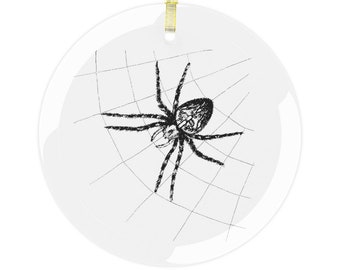 Spider Web Glass Ornament// Gothic Christmas //Macabre Decor // Halloween ornament // Spooky décor // Samhain