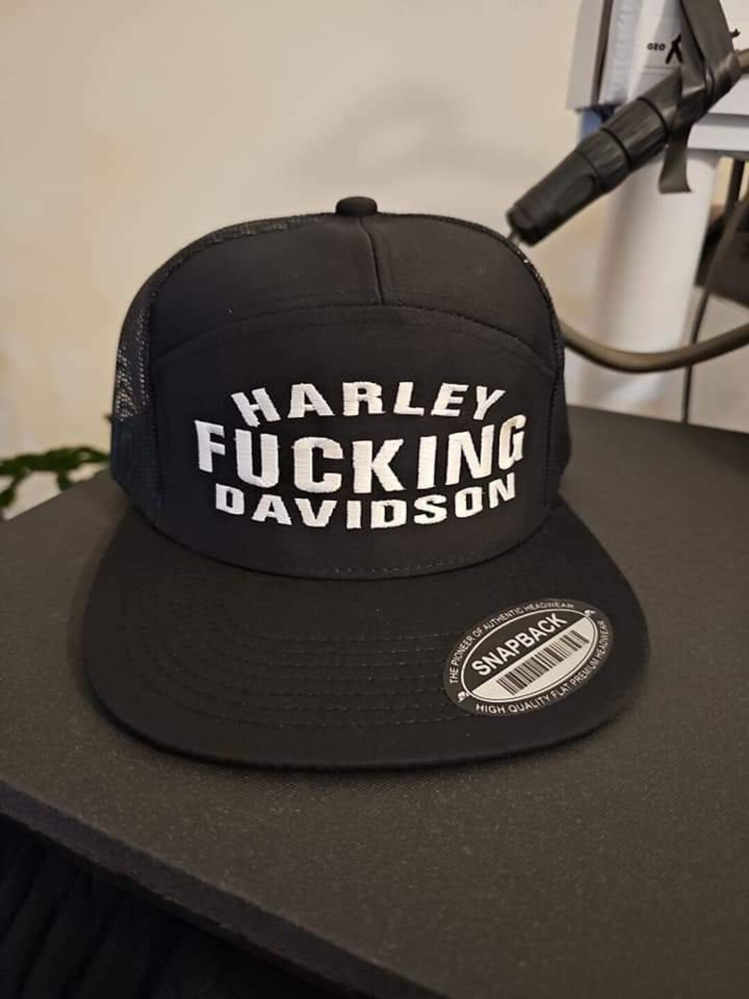 Flat Brim Trucker Harley Fing Davidson Hat Etsy
