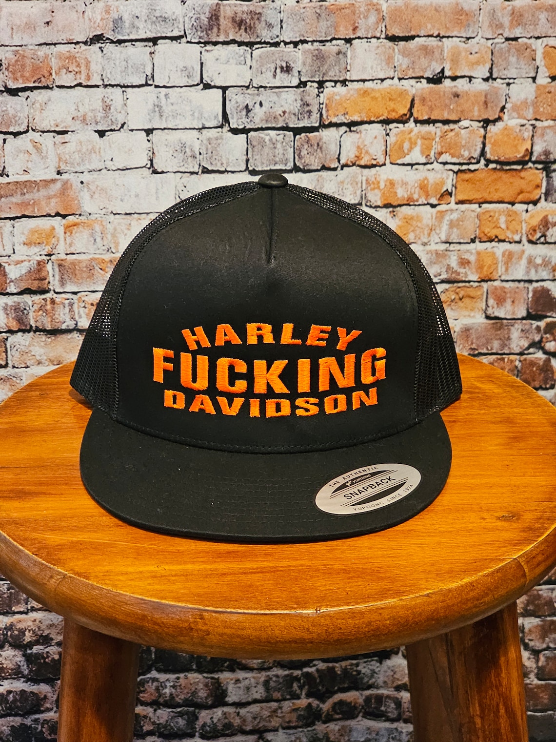 Flat Brim 5 Panel Trucker Harley Fing Davidson Hat Etsy