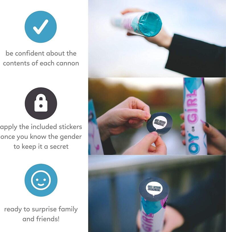 Gender Reveal Powder and Confetti Poppers Gender Reveal Etsy