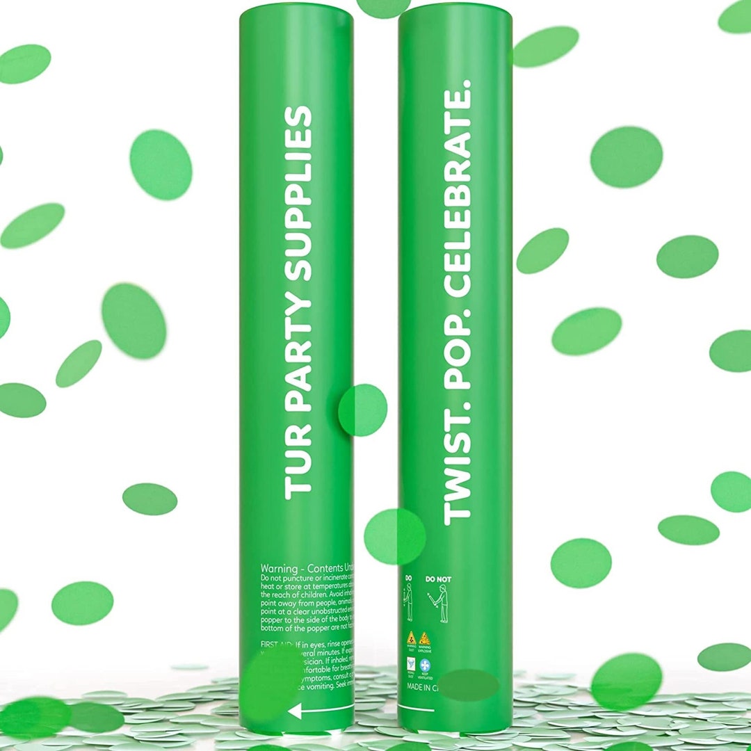 2 Pack Green Biodegradable Confetti Poppers , Ecofriendly Confetti