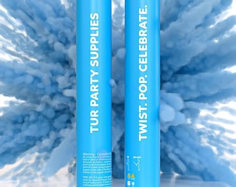 Blue Biodegradable Powder Poppers – Color Run Party, Gender Reveal