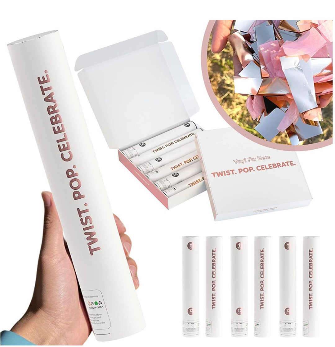 6 Pack Wedding Confetti Cannon Wedding Confetti Rose Gold Confetti