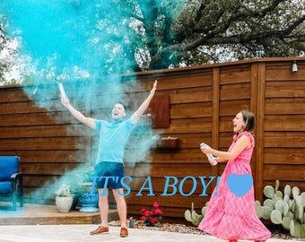 Gender Reveal Powder Poppers, Pink & Blue, Biodegradable (Set of 2)