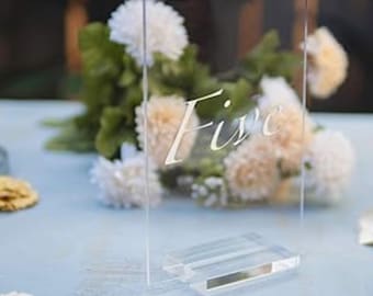 Acrylic Wedding Table Number Holder, Elegant Reception Decor