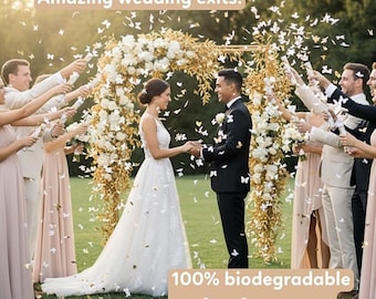 White Butterfly Biodegradable Confetti Poppers, Wedding Celebration