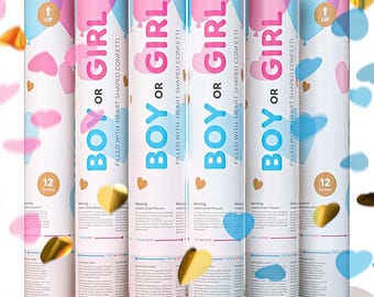 Gender Reveal Confetti s, Gold Heart Confetti, 6-Pack