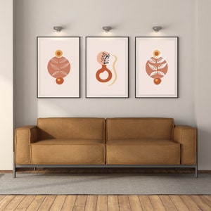 Abstract Wall Art Print, Abstract Plant Art, Pottery Wall Art, Boho Wall Decor, Leaf Vase Art Print,Abstract Vase Print, Modern Abstract Art