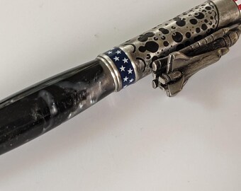 Spaceship Pen w/ Deep Black Swirl Acrylic Barrel