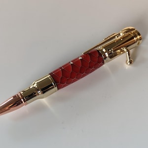 Mini Bolt Action Pen w/ Red Acrylic Barrel