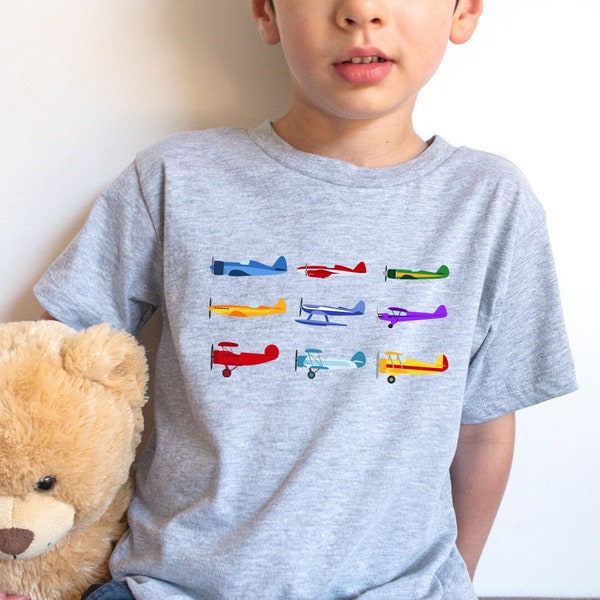 Airplane Collage Kids T Shirt, Toddler Plane Gift Shirts, Fighter Jet Tshirt, Cute Military Kid Tshirts, Kids Birthday Party Gifts For Son