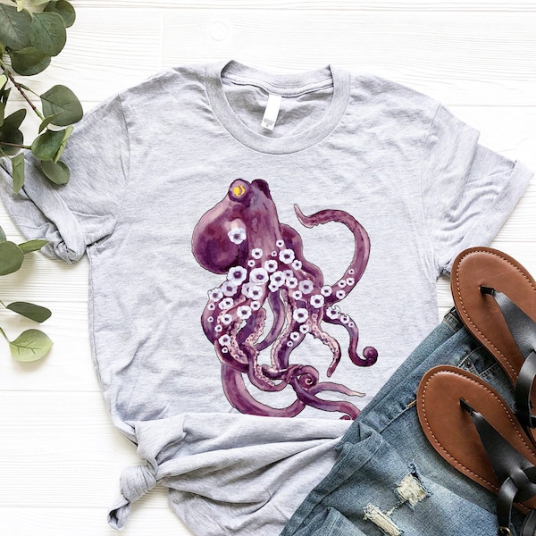 Octopus Japanese Tshirt, Gyotaku Traditional Art Gift Shirt, Cute Octopus Arts Sweatshirt, Japan Anime Manga Tee, Samurai Men Women T-shirt