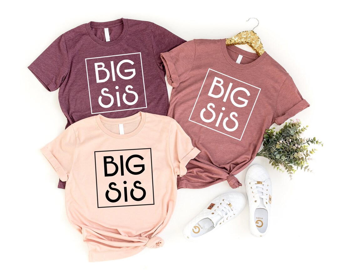 Square Big Sis Tshirt, New Big Sister Gift T Shirt, Pregnancy Reveal