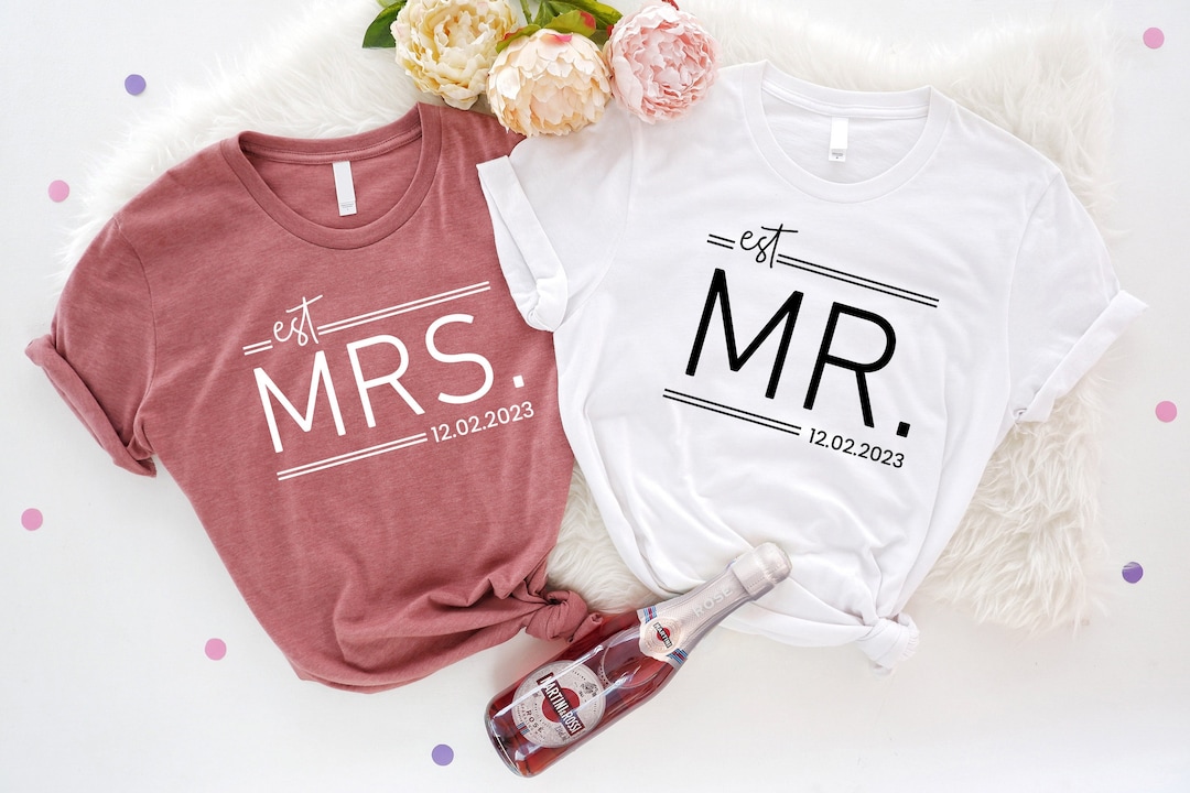 Matching Mr and Mrs Tshirts, Customized Marriage Gift T Shirts, Just ...
