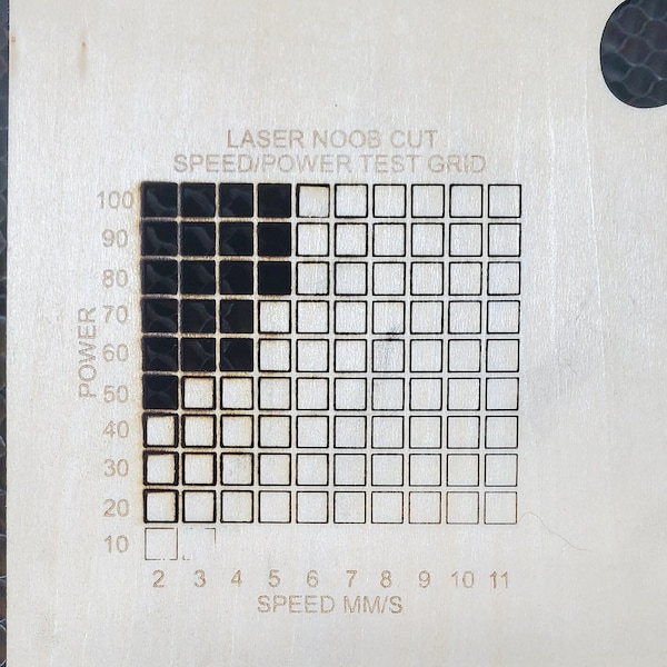 Speed / Power Cut test grid for LightBurn