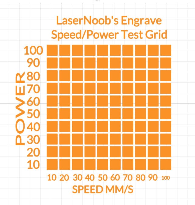 XCS Speed / Power Engrave Test Grid for Windows Etsy