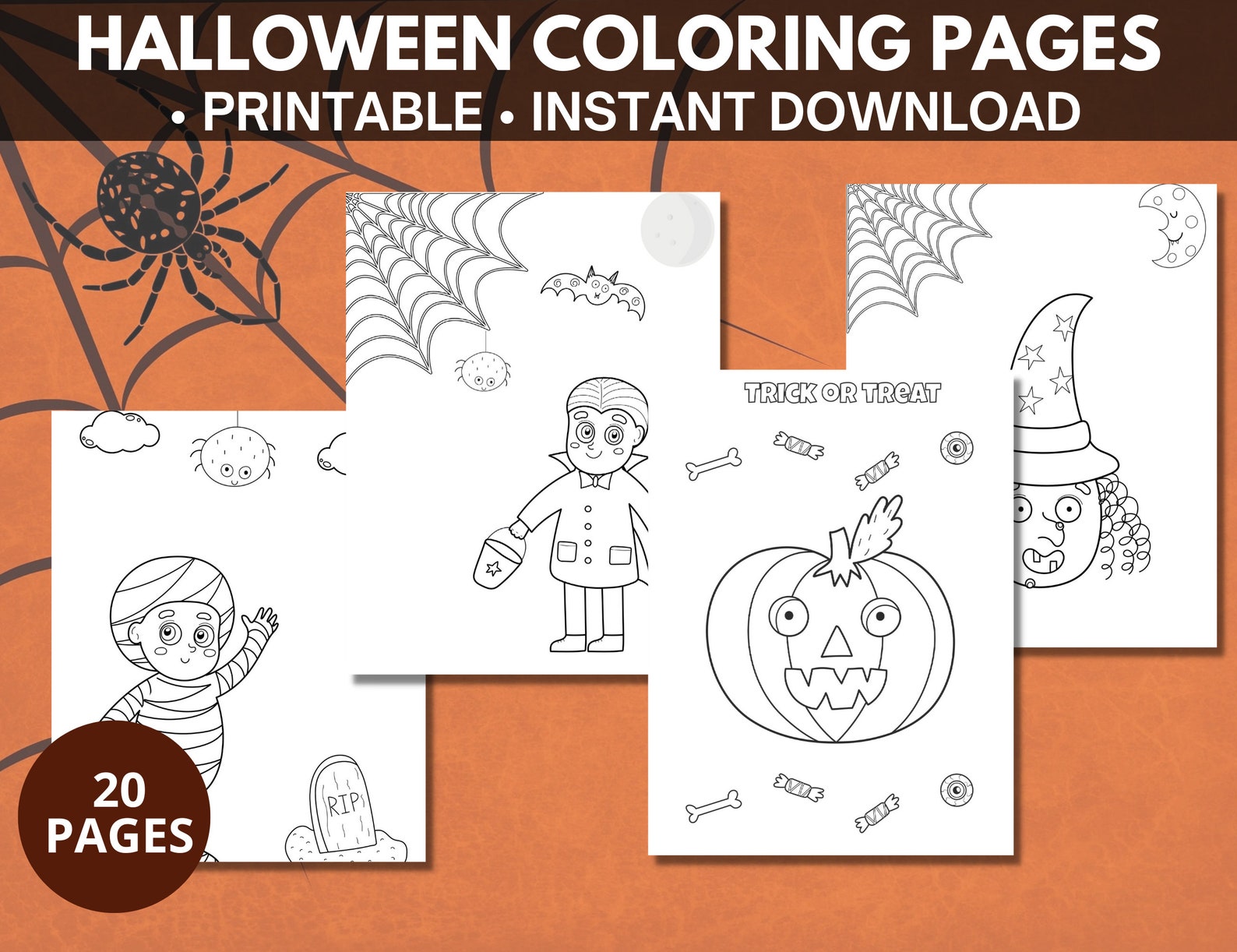 Halloween Coloring Pages Bundle for Kids Coloring Pages - Etsy