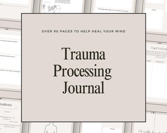 トラウマ処理ジャーナル、PTSD ワークブック、セルフケアジャーナル、トラウマワークシート、メンタルヘルスジャーナル、セラピーツール、トリガー処理