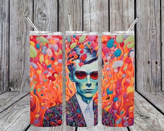 Psychedelic Vampire Tumbler Wraps: Digital Sublimation Design 20 oz. Tall Skinny and Tapered Tumbler. Made to Order for your wild creations!