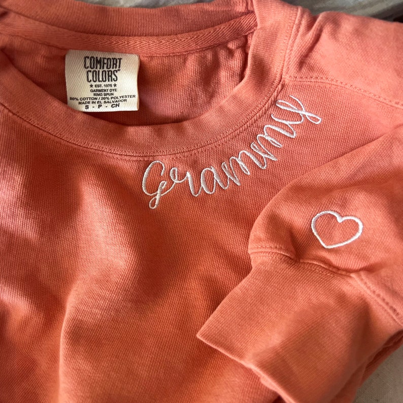 Custom EMBROIDERED Grandma Sweatshirt with Grandkids Names, Nana Shirt, New Grandma Hoodie, Chrsitmas Gifts For Grandma image 1