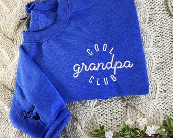 Cool Grandpas Club Embroidered Sweatshirt, Best Grandpa Shirt With Kids Name, Cool Grandpa Shirt, Gramps Shirt, Gift from Grandkids