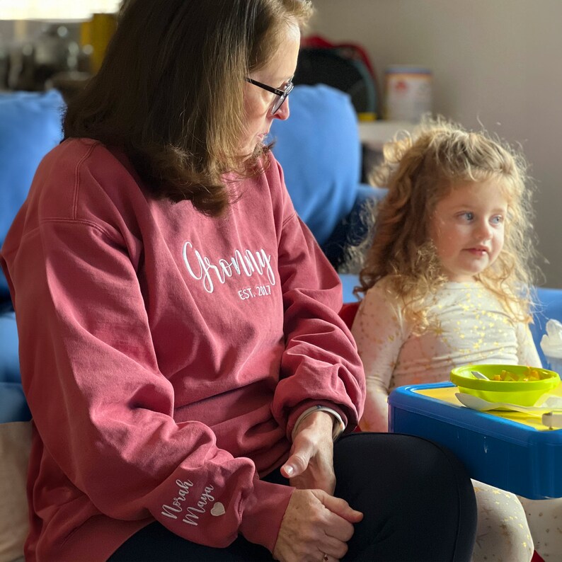Custom EMBROIDERED Mommy Sweatshirt with Kids Names, Mom gift, New Mom Hoodie, Mother's Day Gifts For Mama image 3