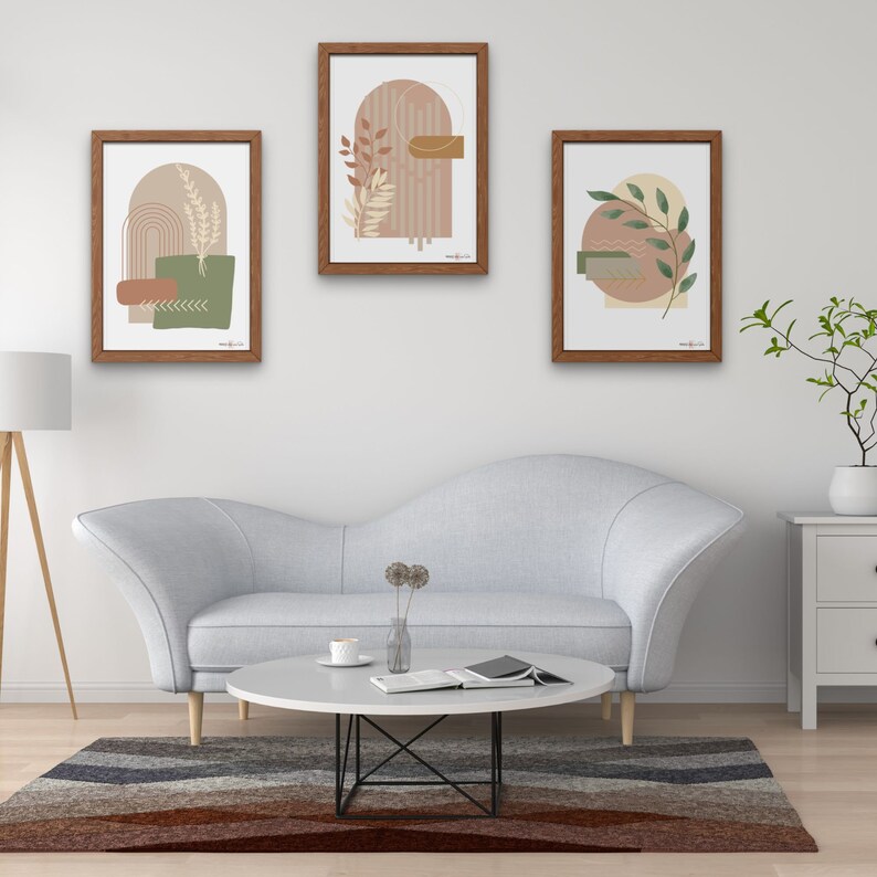 Midcentury Modern Wall Art Prints Instant Download Decor Earth Tones