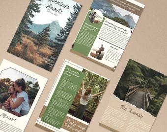 Szablon magazynu przygodowego: 20-stronicowy e-book podróżniczy (Canva, format Letter)