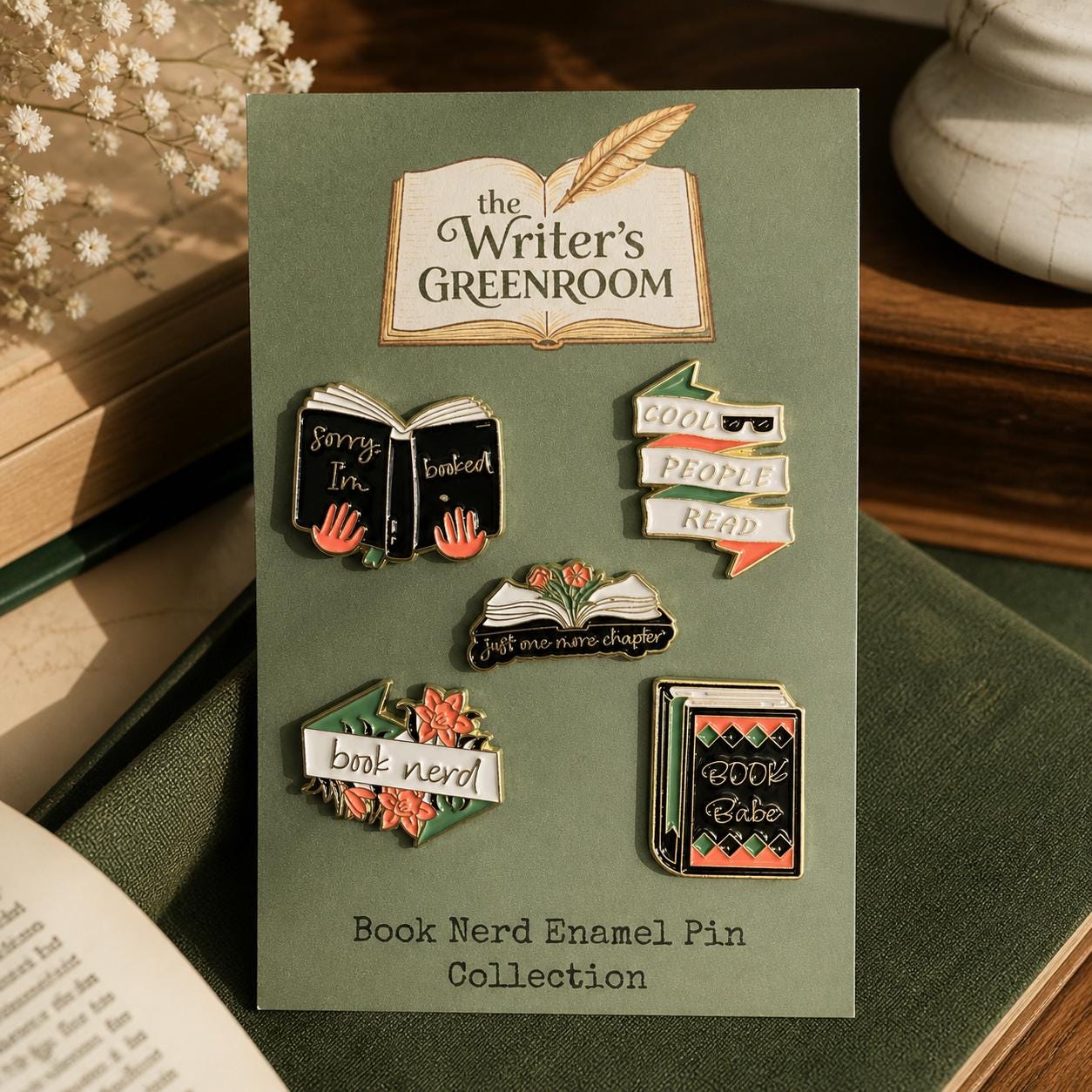 Book Nerd Enamel Pin Set, Reader Pins, Book Lover Gift, Bookish ...