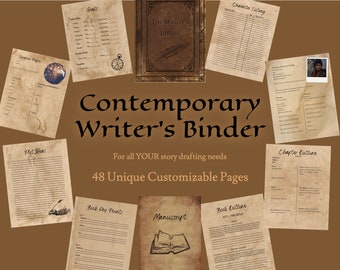 Writer's Binder Template: Story Outlines, Character Profiles (Digital Ebook)