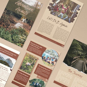 Revista Rustic Autumn Adventure, Plantilla de revista de viajes, Plantilla de revista Canva, Plantillas de revista, Revista de plantillas de diseño, Digital