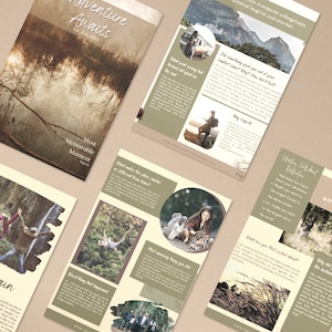 Revista Vintage Adventure, Plantilla de revista de viajes, Plantilla de revista Canva, Plantillas de revista, Revista de plantillas de diseño, Digital