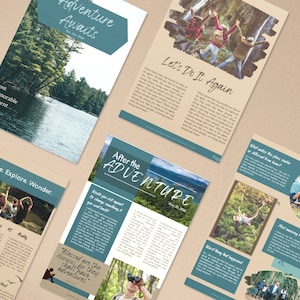 Deep Blue Adventure Magazine, Travel Magazine Template, Canva Magazine Template, Magazine Template, Design Template Magazine, Ebook Template