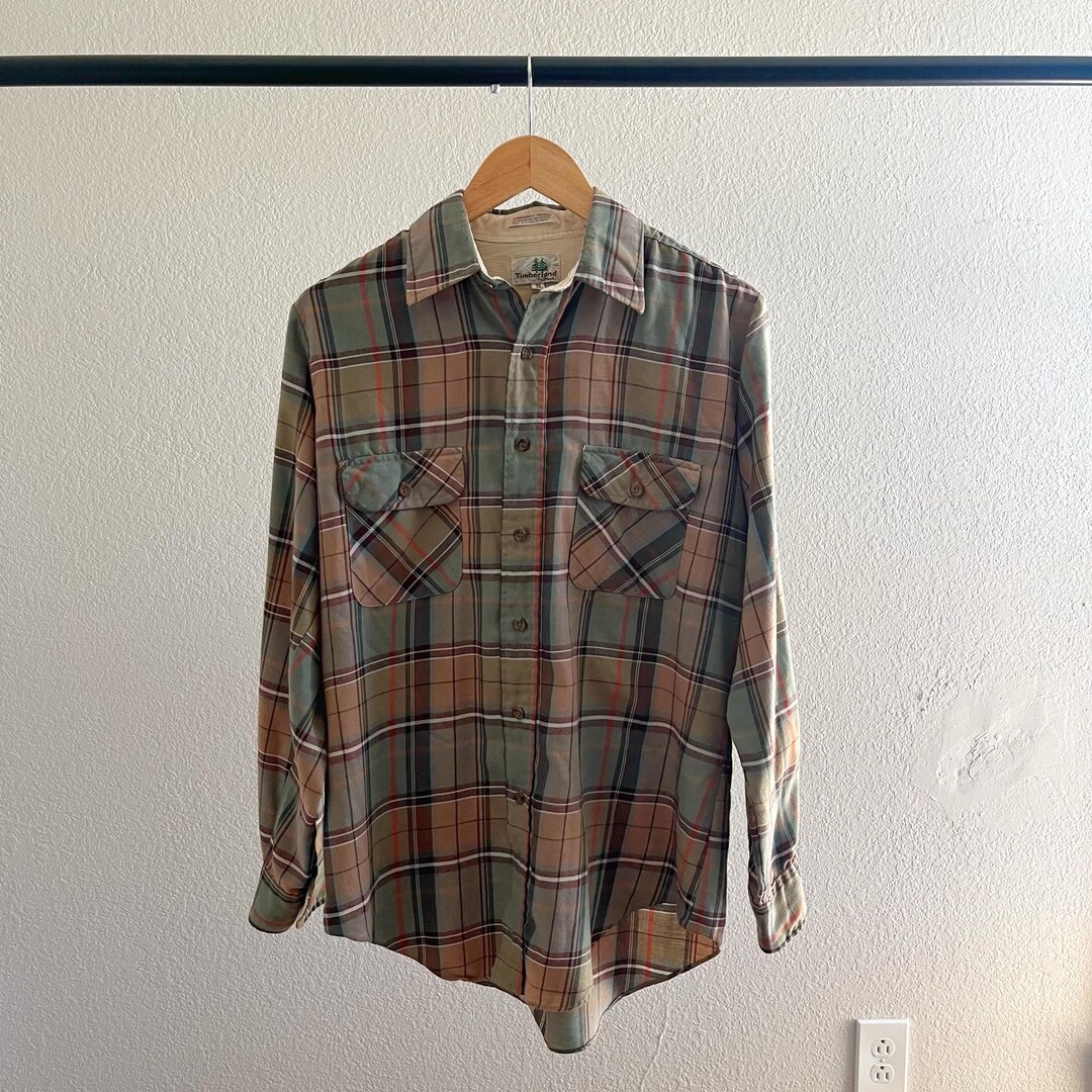 Timber Plaid Vintage 1980’s/90’s Timberland Plaid Flannel Button up - Large - Etsy