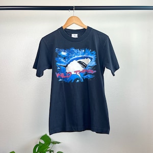 Vintage 90’s Single Stitch “Wild Things!” Shark Graphic Tee Shirt - Small/Medium