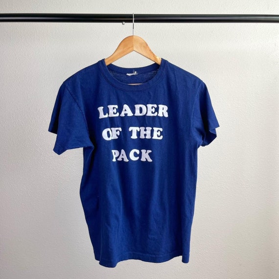 Vintage Single Stitch 90’s Navy Felt “Leader of t… - image 1