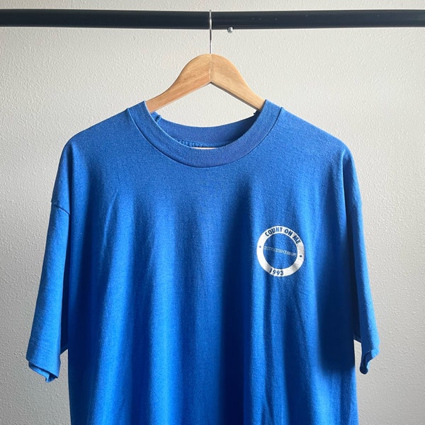 Vintage 90’s Single Stitch Blue Count on Me Oversized graphic T-Shirt - XXL
