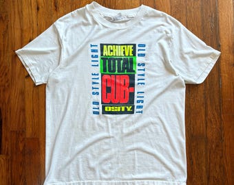 Vintage 1980’s Single Stitch Paper Thin Old Style Light Faded Beer Tee Shirt - L
