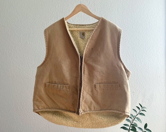 Vintage 90’a Carhartt Workwear Distressed Lined Vest - XXL