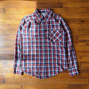 Vintage 1970/80’s Big Mac Plaid Red Flannel Button Up Shirt - Medium