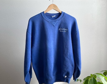Vtg 90s Russell Athletic Pro Cotton Crewneck Sweatshirt Navy Blue