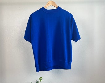 Vintage 80’s Single Stitch Blue Boxy Sweatshirt T-Shirt - Large