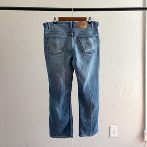 Vintage 1980’s Levi’s 517 Boot Cut Orange Tab Distressed Denim Jeans - 36x27.5