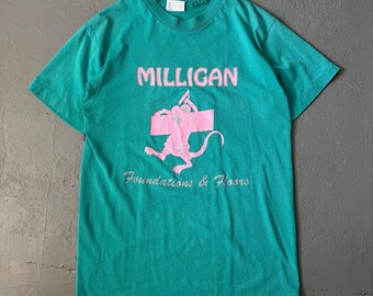 Vintage 1980’s Single Stitch Milligan Workwear Graphic Tee Shirt - Medium