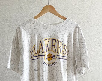 T-shirt graphique Salem des Los Angeles Lakers à simple couture des années 1990 - XL